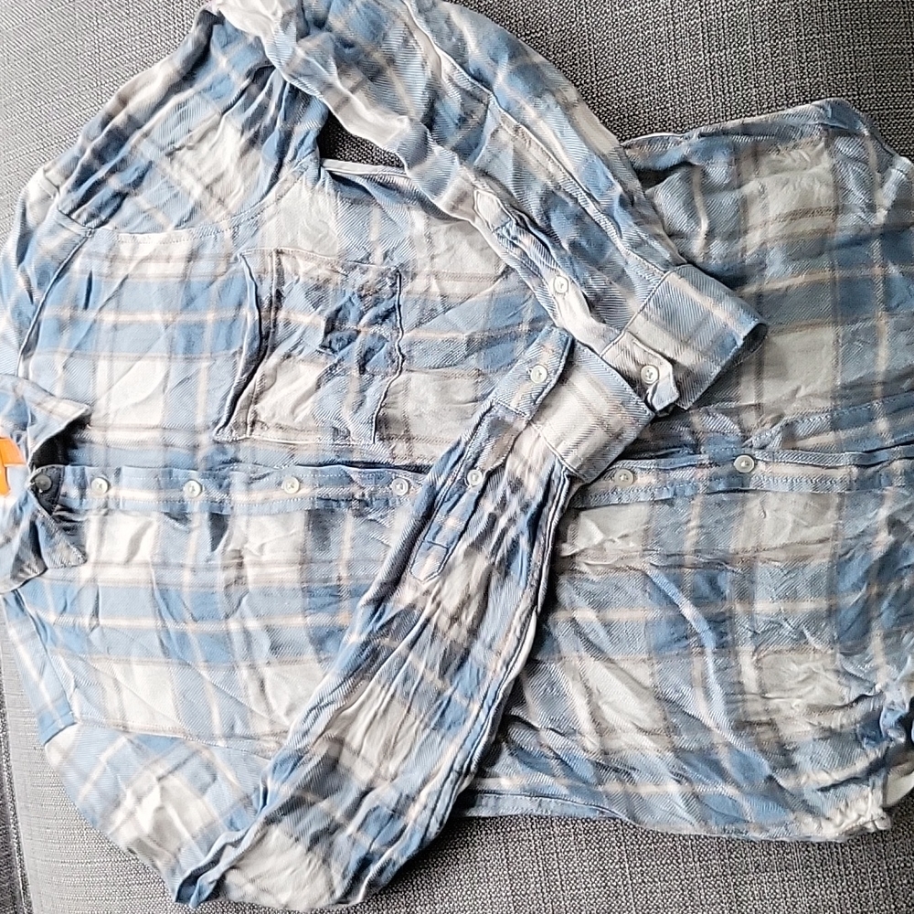 Blue Joe Plaid Blouse Size XS